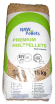 HOUTPELLETS3 Houtpellets Duitse (NRW) 15 kg - DIN Plus - EN+ A1 - 6 mm pellet NRW pellets zijn van Duitse makelij, ze worden gefabriceerd in Erndtebrück.
Ze worden vervaardigd van hout uit duurzaam beheerde bossen.

NRW pellets zijn premium pellets, ze hanteren hoge standaarden.
Dit is belangrijk voor de levensduur van uw kachel.
Een goede pellet brandt beter en schoner waardoor uw kachel minder onderhoud nodig heeft.
Tevens haalt u meer warmte uit de pellets.

De pellets zijn DIN plus en EN+ A1 gecertificeerd. 
EN+ A1 is een strenger kwaliteitsmerk. Hierbij worden de pellets getest bij een normale vochtigheid.
Bijgevolg is de caloriewaarde lager, namelijk 4,9 Kwh/kg.
Bij volledig droge NRW pellets (in praktijk niet haalbaar) is de waarde 5,4 Kwh/kg.

Ze zijn verpakt in zakken van 15 kg.
Er liggen 66 zakken per pallet.
Pallet = verloren pallet.
Er dient dus geen waarborg betaald te worden.

Asgehalte:  0,7 mm
Diameter: 6 mm
Kaloriewaarde: 4,9 kWh / kg Houtpellets NRW